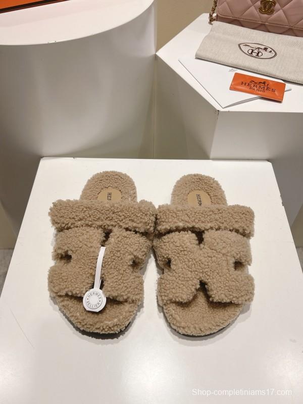 H Love Erjiu Full Fur Slippers Granule Fur Style - LY00300