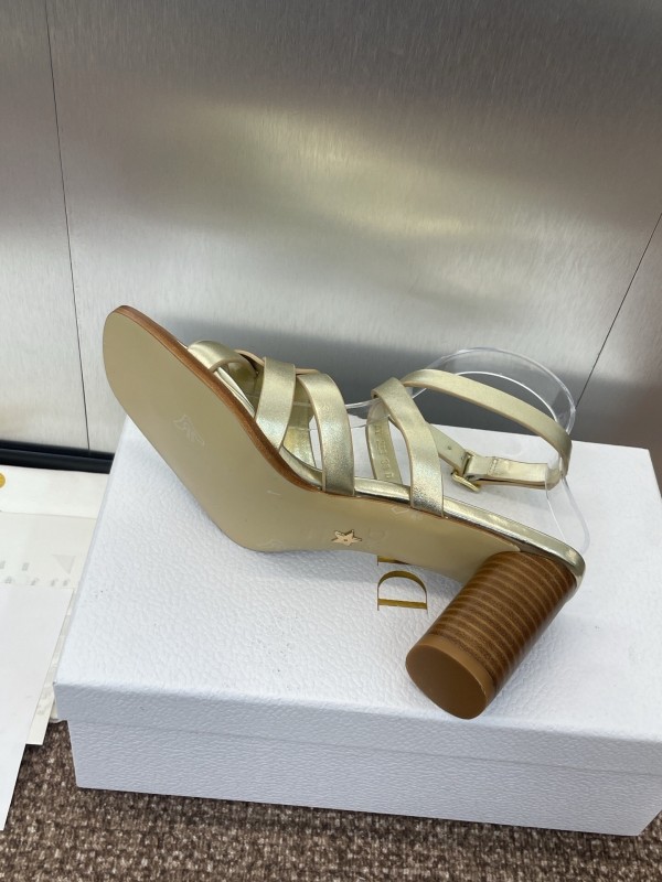 Dior D-Club Jelly Color Hollow Layered Cross Strap High Heel Women Shoes - KFY00290