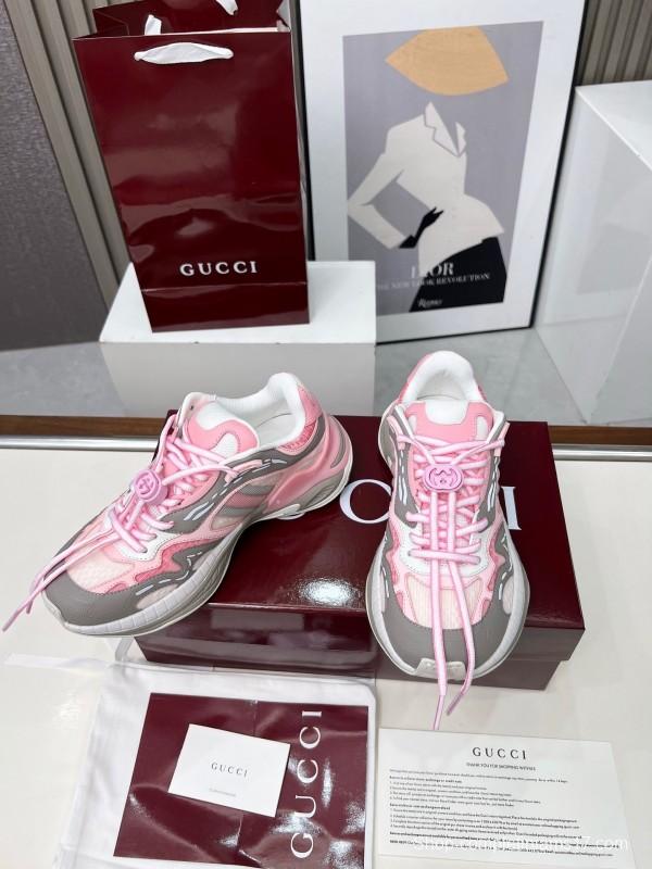 Gucci 2025 SS Collection 2.0 Sneakers with Retro-Futuristic Design and Reflective Stripes - LY00460