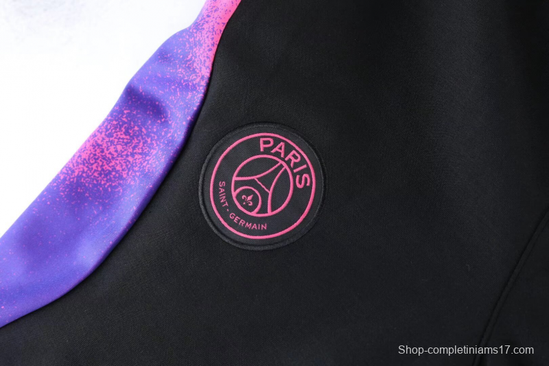 2025 Air Jordan Jumpman Black Purple Hoodie Full Zipper Jacket+Long Pants