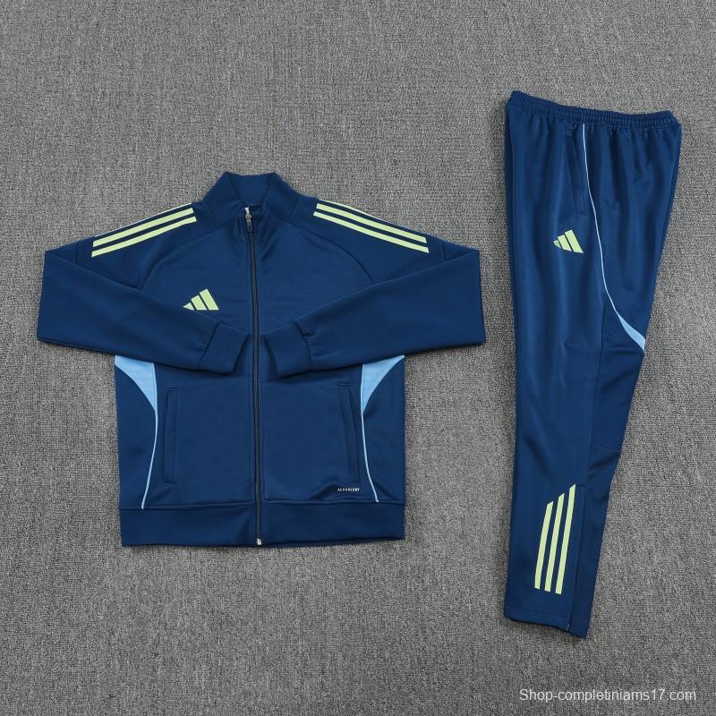 2025 Adidas Azure Blue Full Zipper Jacket+Long Pants