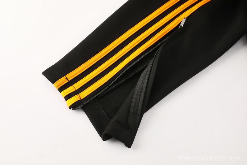 25/26 Roma Black Full Zipper Jacket+Long Pants