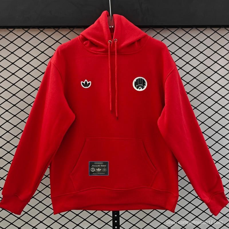 25/26 Adidas x Newcastle United Retro Embroidered Logo Hoodie 9 Colors