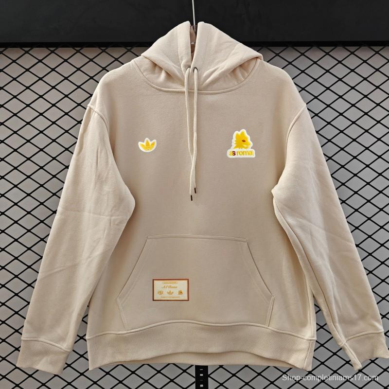 25/26 Adidas x AS Roma Retro  Embroidered Logo Hoodie 9 Colors