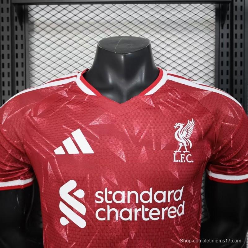 25/26 Player Version  Liverpool Home Red Abstract Pattern Jersey
