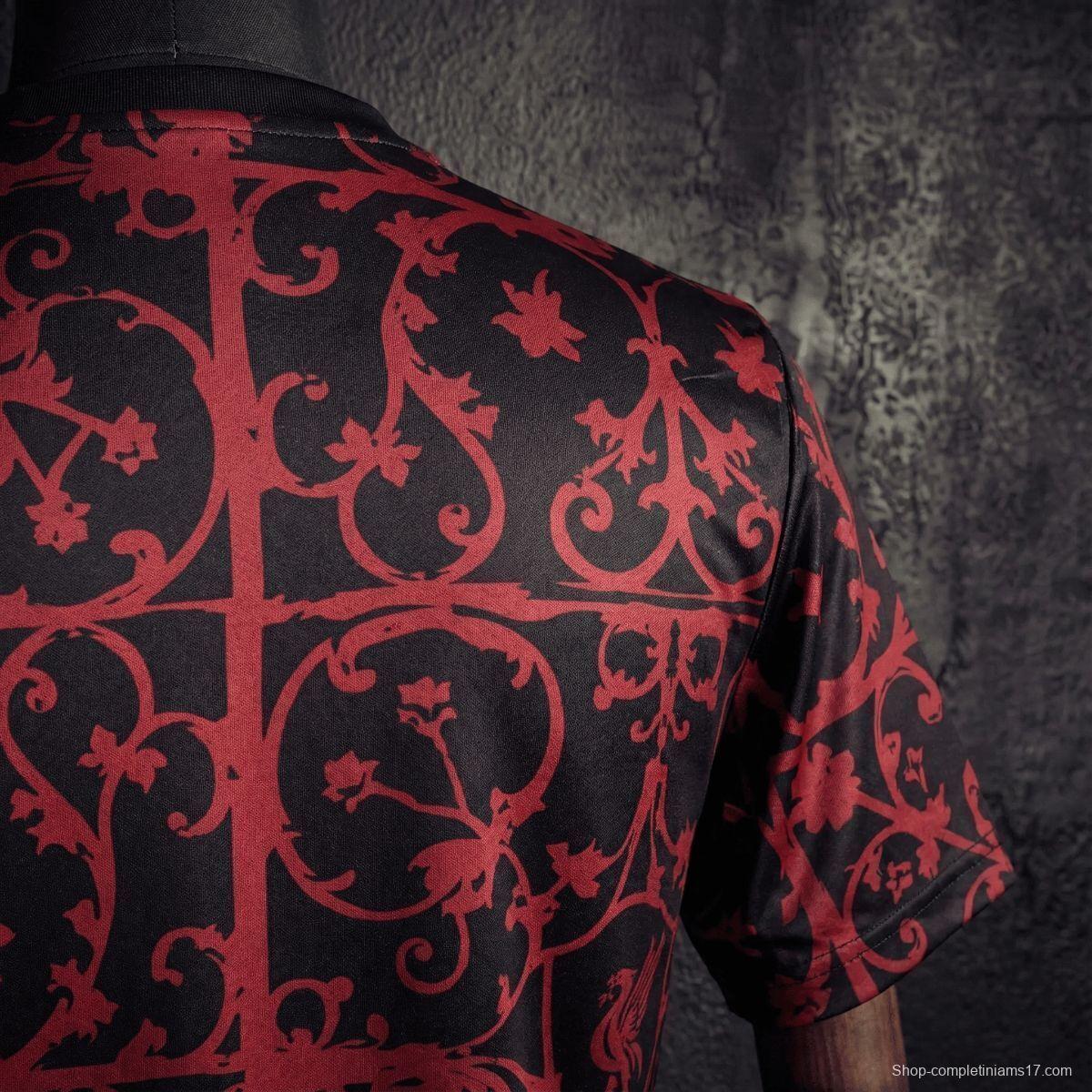 25/26 Liverpool Training Jersey Red And Black Jersey