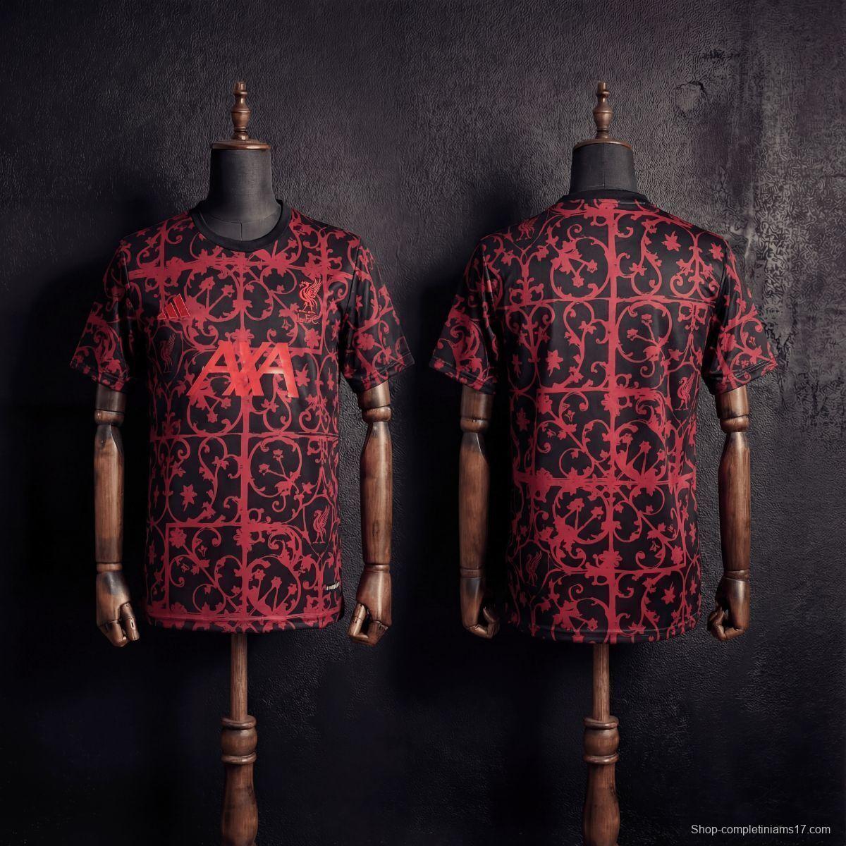 25/26 Liverpool Training Jersey Red And Black Jersey