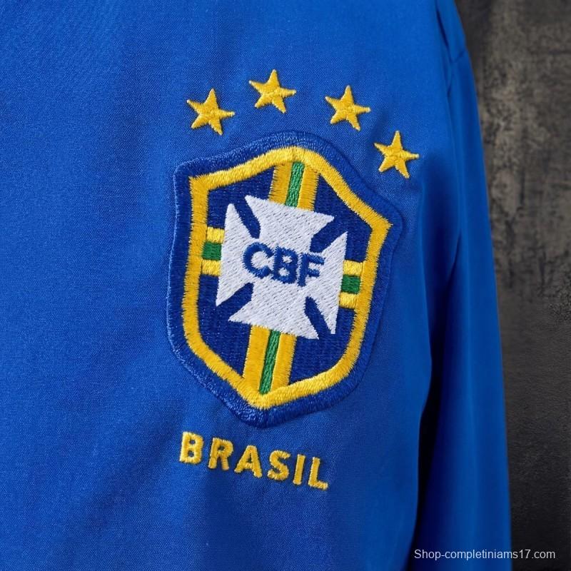 1998 Vintage Style Brazil Blue Jacket Windbreaker