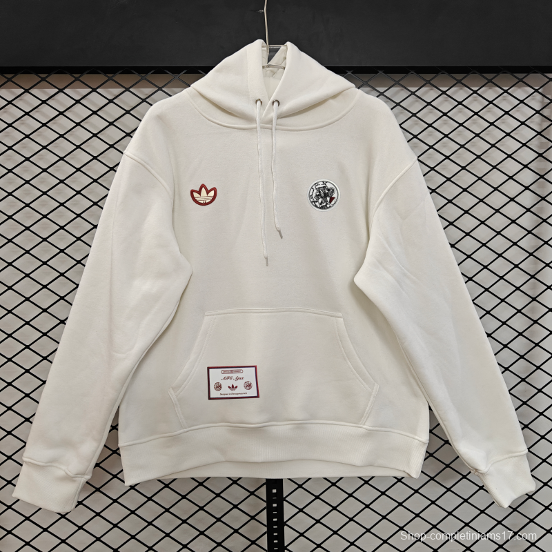 25/26 Ajax Embroidered Logo Hoodie 9 Colors