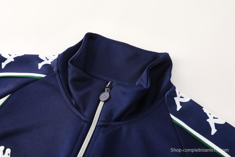 26/27 Real Betis x Kappa Navy Blue  Full Zipper Jacket Tracksuit + Long Pants