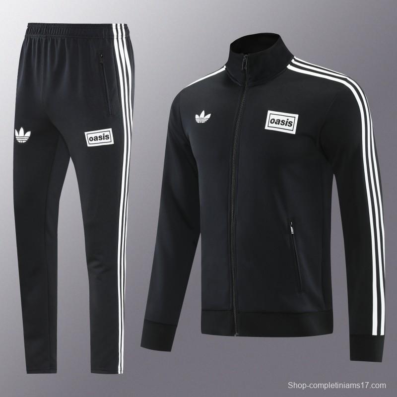 2026 Adidas Black Full Zipper Jacket + Long Pants
