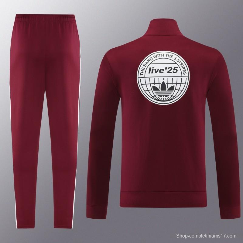 2026 Adidas x OASIS Wine Full Zipper Jacket + Long Pants