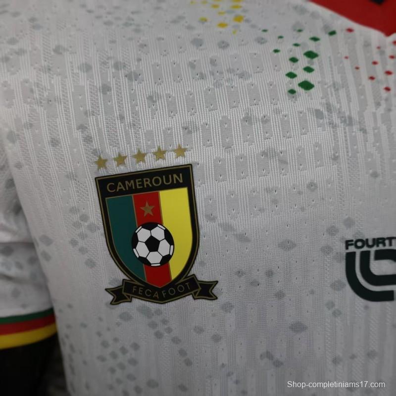 2026 Player Version Cameroon Home White with Red, Dot Pattern Jersey