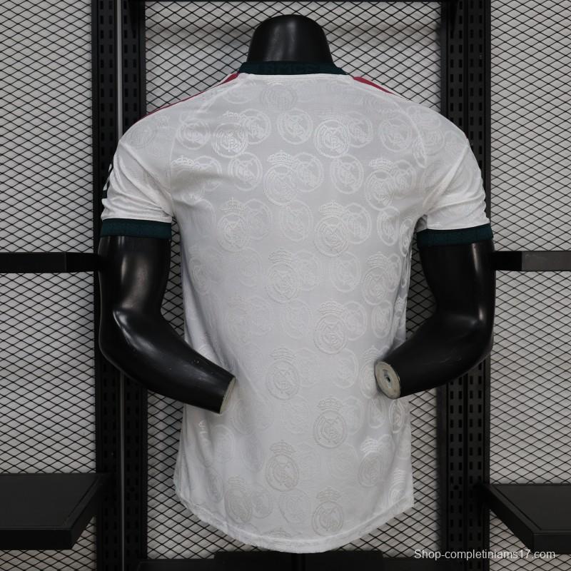 25/26 Player Version Real Madrid White with Subtle Crest Pattern Jersey