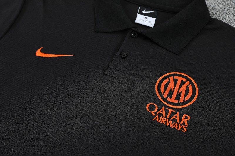 26/27 Inter Milan Black Polo Training Shirt + Long Pants Tracksuit