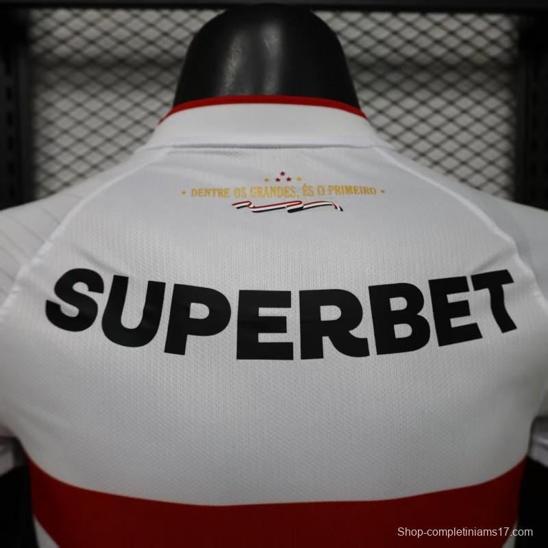 Player Version 26/27  São Paulo FC White with Red and Black Horizontal Stripes Jersey
