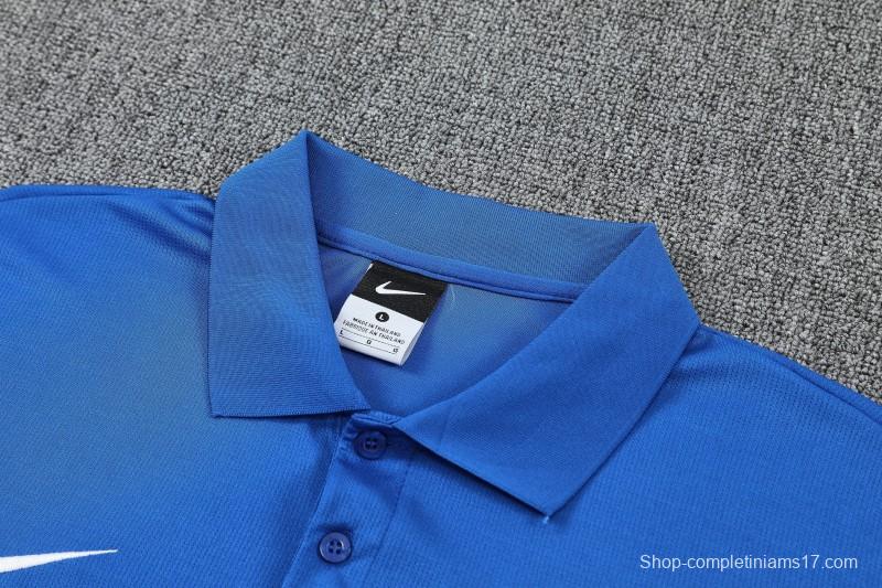 26/27  Atletico Madrid Blue  Polo Training Shirt + Long Pants Tracksuit