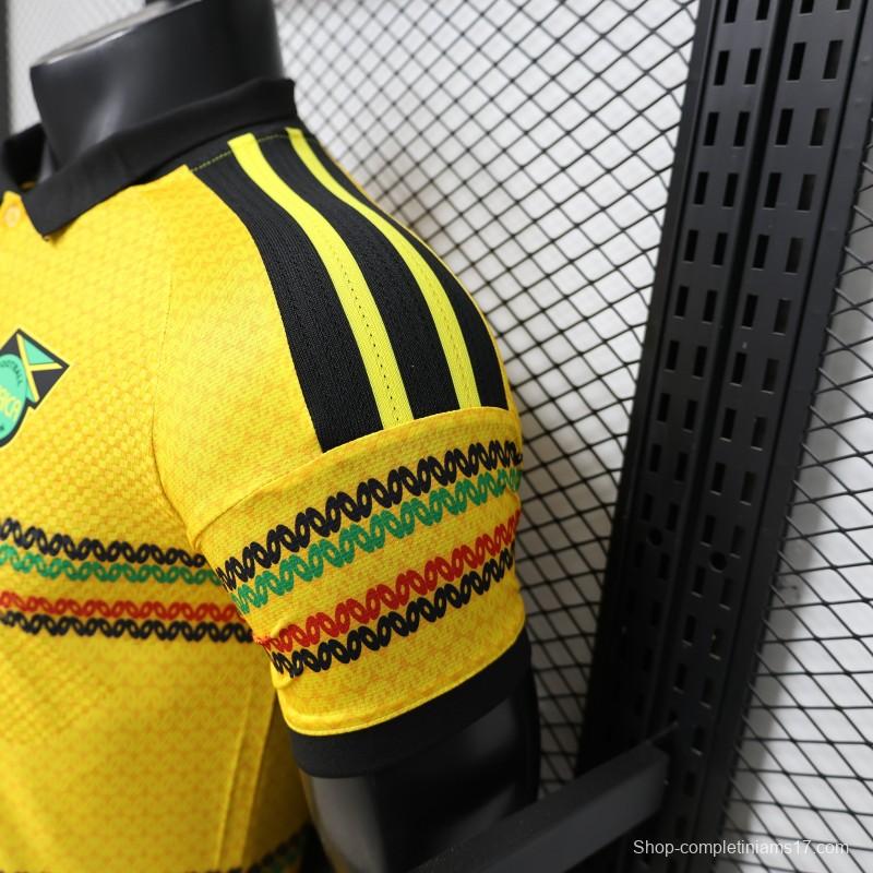 Player Version 2027 Jamaica Home Yellow with Reggae Stripe Jersey