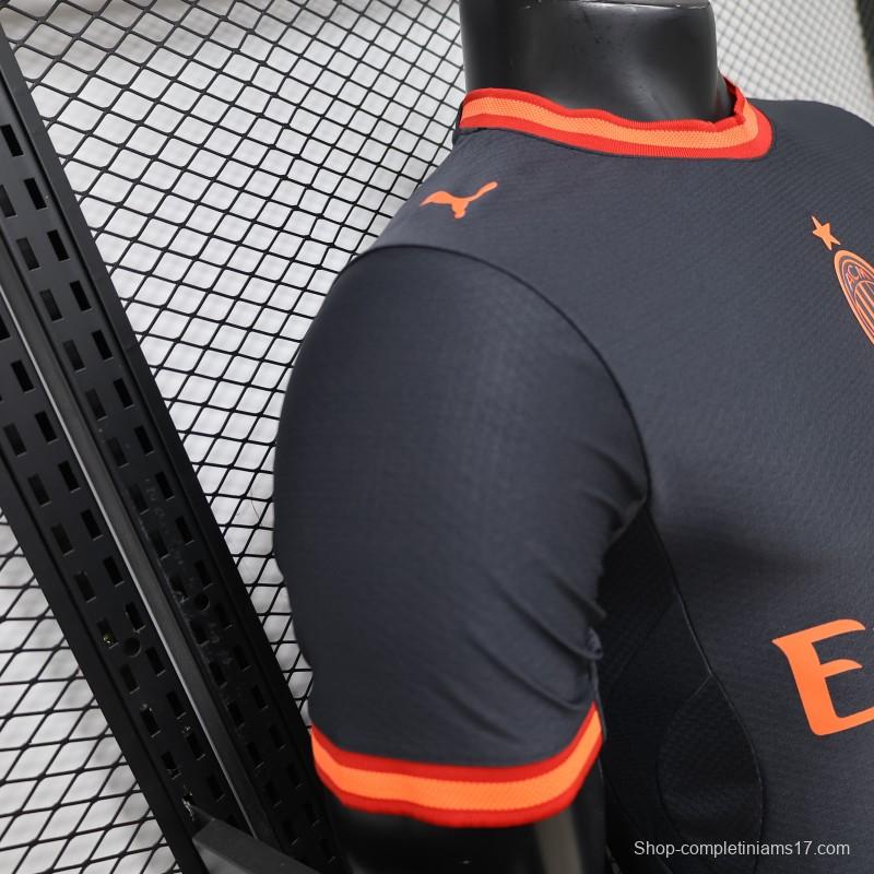 Player Version 26/27 AC Milan Away Navy Blue with Copper Orange Accents Jersey