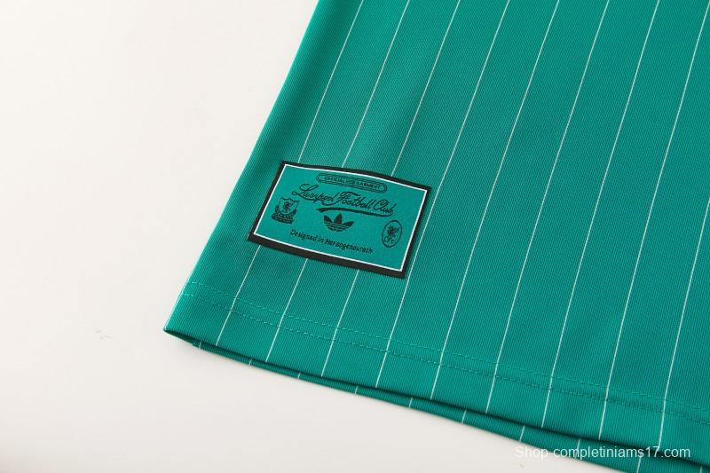 26/27 Liverpool   Green Pinstripe  Short Sleeve+Soccer Shorts