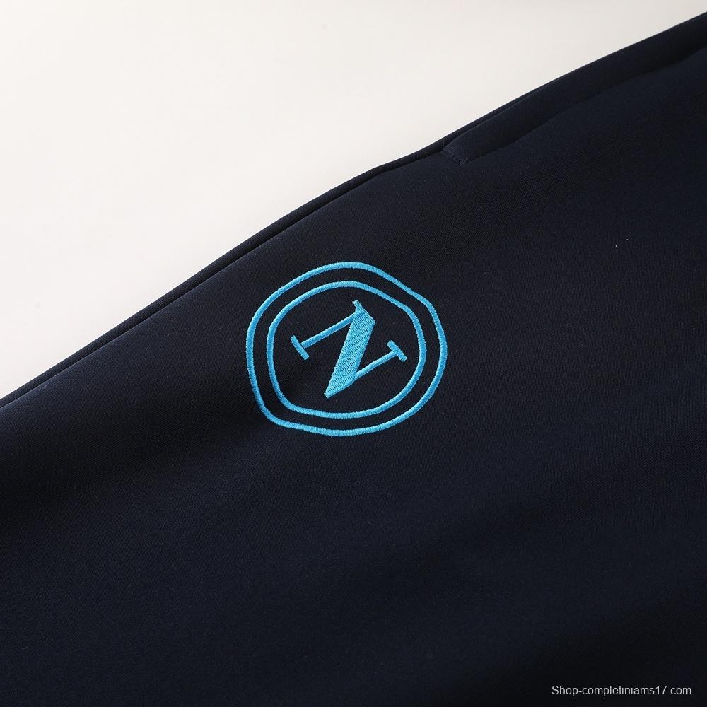 26/27 Napoli Navy Blue  Full Zipper Jacket Tracksuit + Long Pants