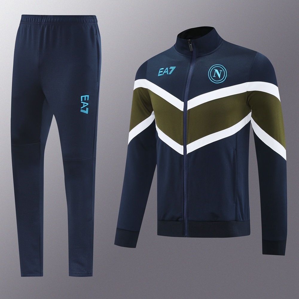 26/27 Napoli Navy Blue  Full Zipper Jacket Tracksuit + Long Pants