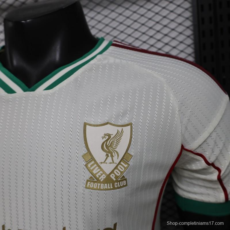 Player Version 26/27 Liverpool FC Off-White with Gold Crest  Special Edition Away Jersey