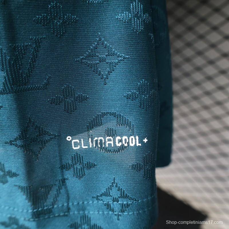 Player Version 2026 Real Madrid × Louis Vuitton Teal LV Monogram Adidas Collab Special Edition Jersey