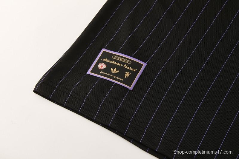 26/27  Manchester United Black Short Sleeve+Soccer Shorts