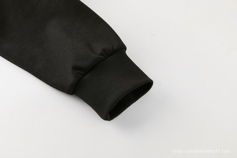 26/27 Manchester United Black Pullover Hooded Tracksuit + Long Pants