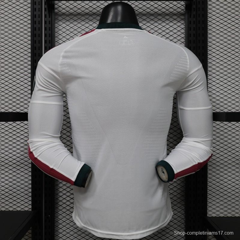 Player Version 26/27 Real Madrid White with Burgundy Stripe Long Sleeve Home Jersey