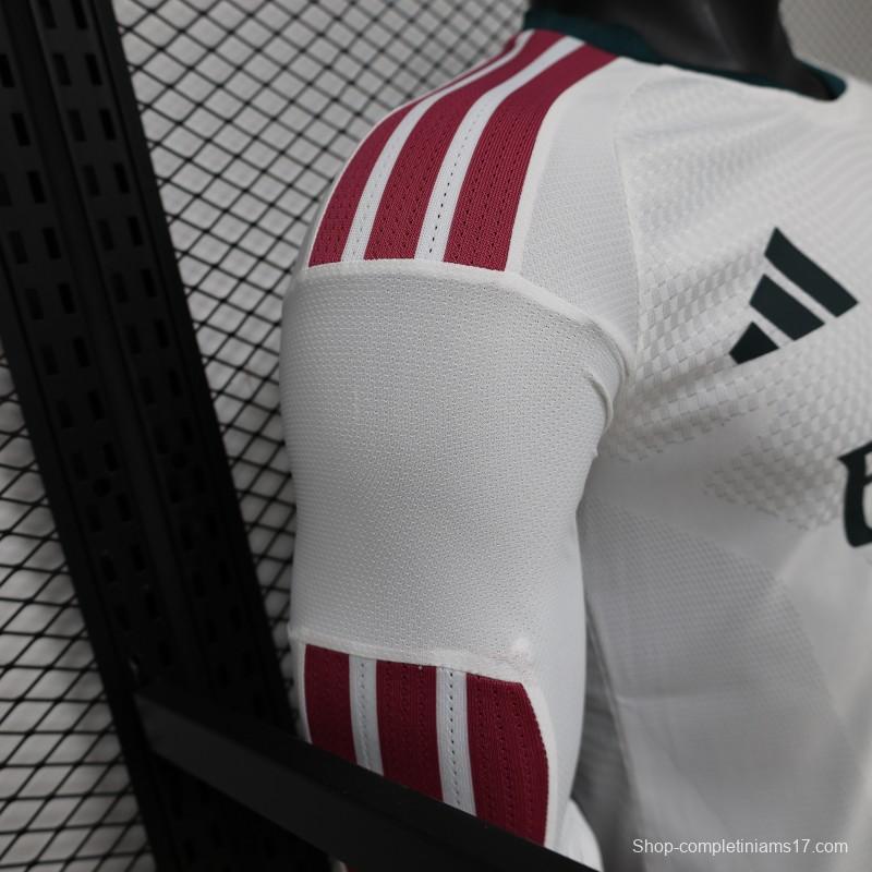 Player Version 26/27 Real Madrid White with Burgundy Stripe Long Sleeve Home Jersey