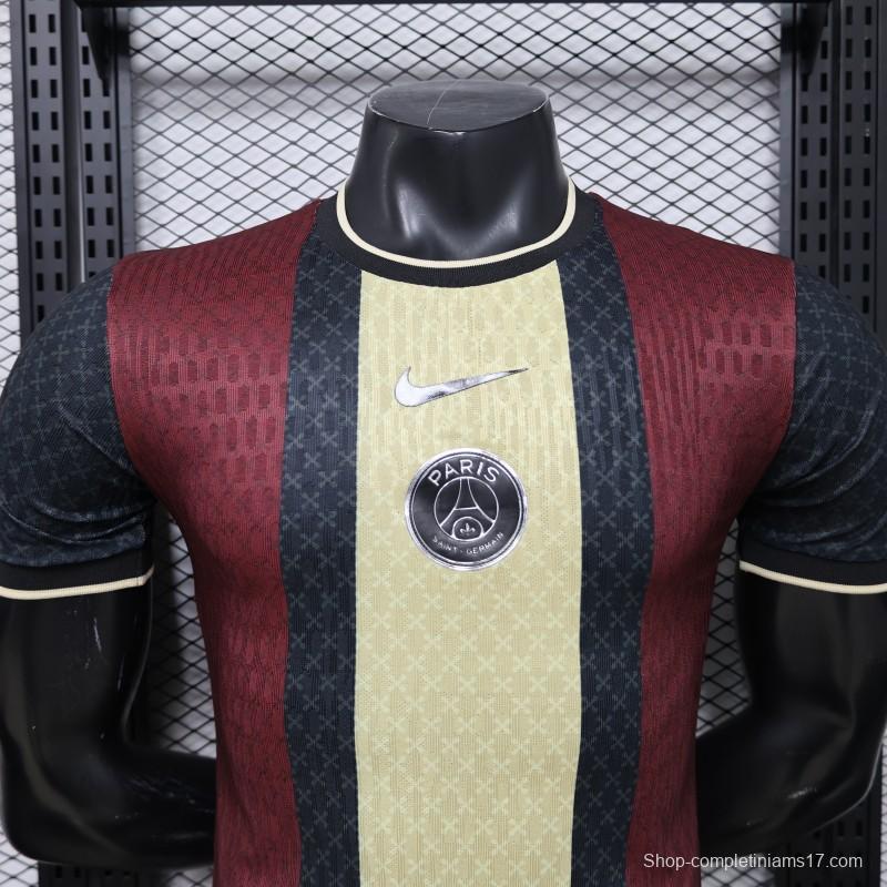 Player Version 26/27  PSG Paris Saint-Germain Black Burgundy Gold Special Edition Jersey