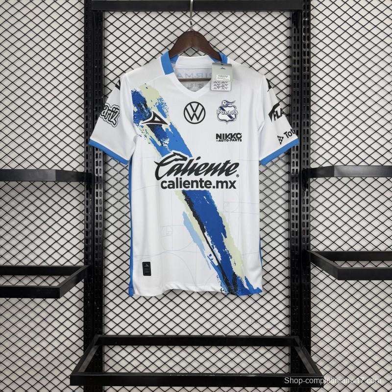 Player Version 25/26 Club Puebla White with Blue Home Jersey