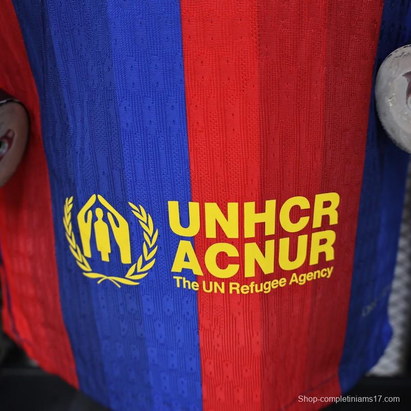 Player Version 25/26 FC Barcelona Blue & Red Vertical Stripes with Spotify Home Jersey