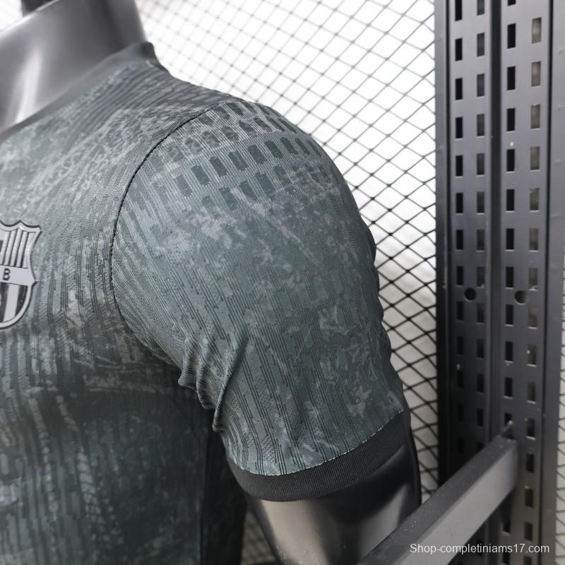 Player Version 26/27 FC Barcelona Dark Olive Green with Grunge Graffiti Third Jersey