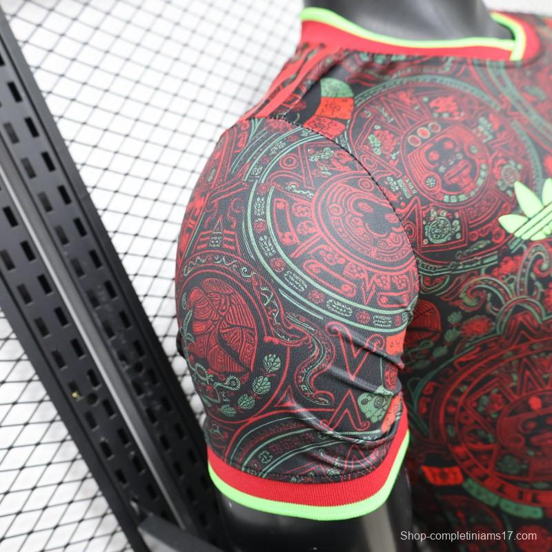 Player Version 2026 Mexico  Black with Aztec Calendar & Day of the Dead Special Edition Jersey