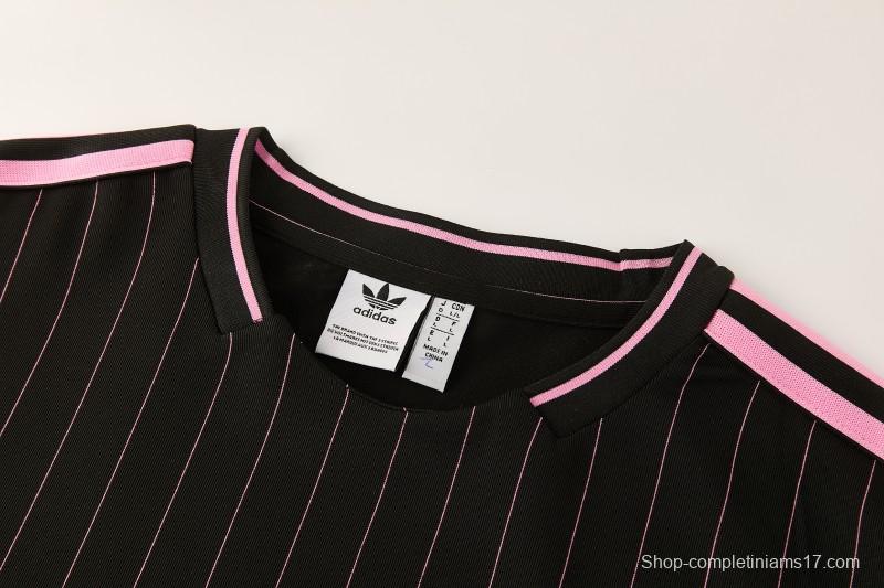 2026/27 Inter Miami CF Black Pinstripe Short Sleeve+Soccer Shorts