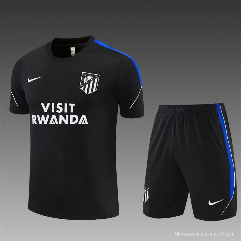 2026 Atletico Madrid Black Short Sleeve+Soccer Shorts