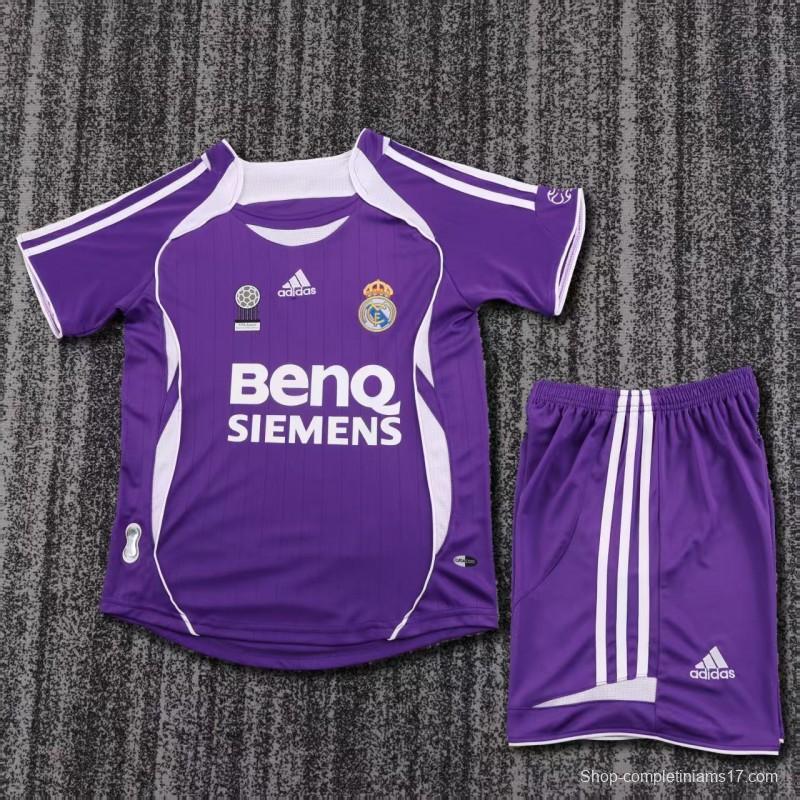 Retro Kids 06/07 Real Madrid Away Purple Jersey