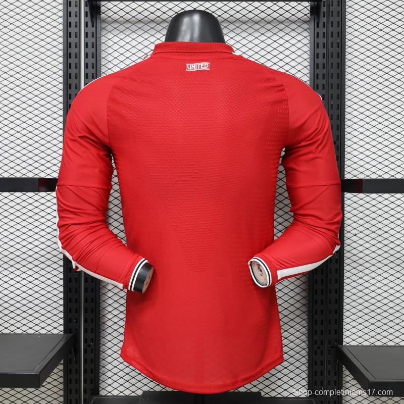 Player Version 26/27 Manchester United Red Polo Collar  Long Sleeve Jersey