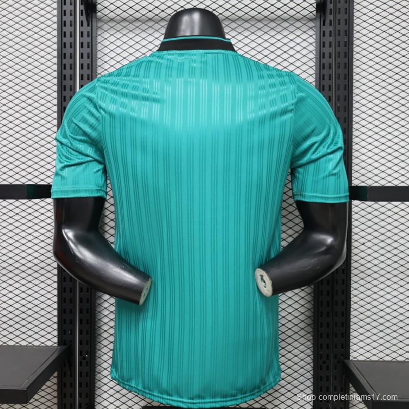 Player Version 2026  Adidas Originals Retro Style Teal Green Stripe Football Jersey