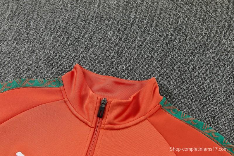 26/27 Côte d'Ivoire Orange Full Zipper Jacket Tracksuit + Long Pants