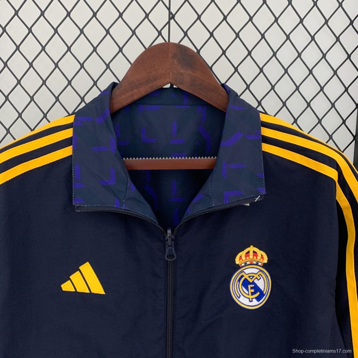 23/24 Real Madrid Navy Reversible Full Zipper Jacket