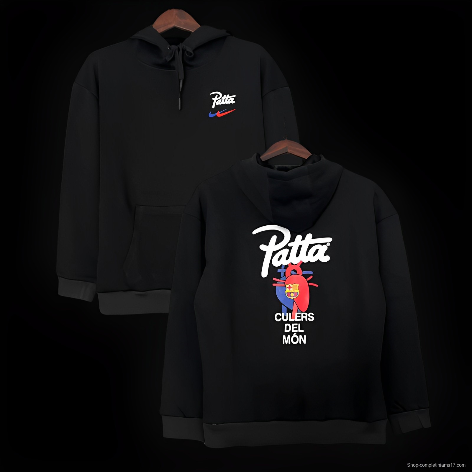 23/24 Barcelona x Patta Black Hoodie