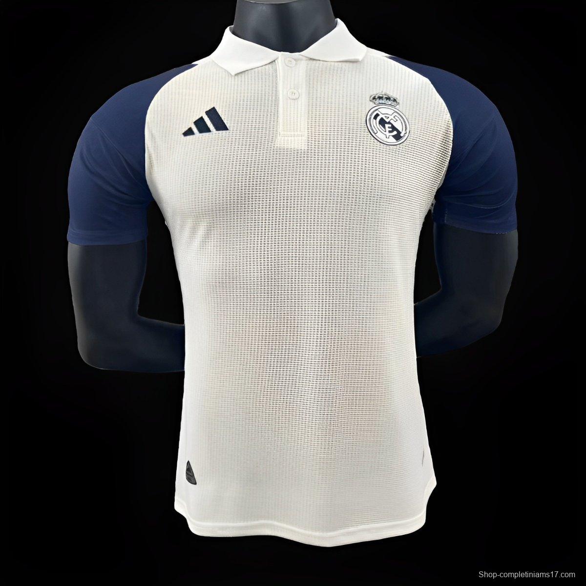 Player Version 24/25 Real Madrid White Navy POLO Jersey