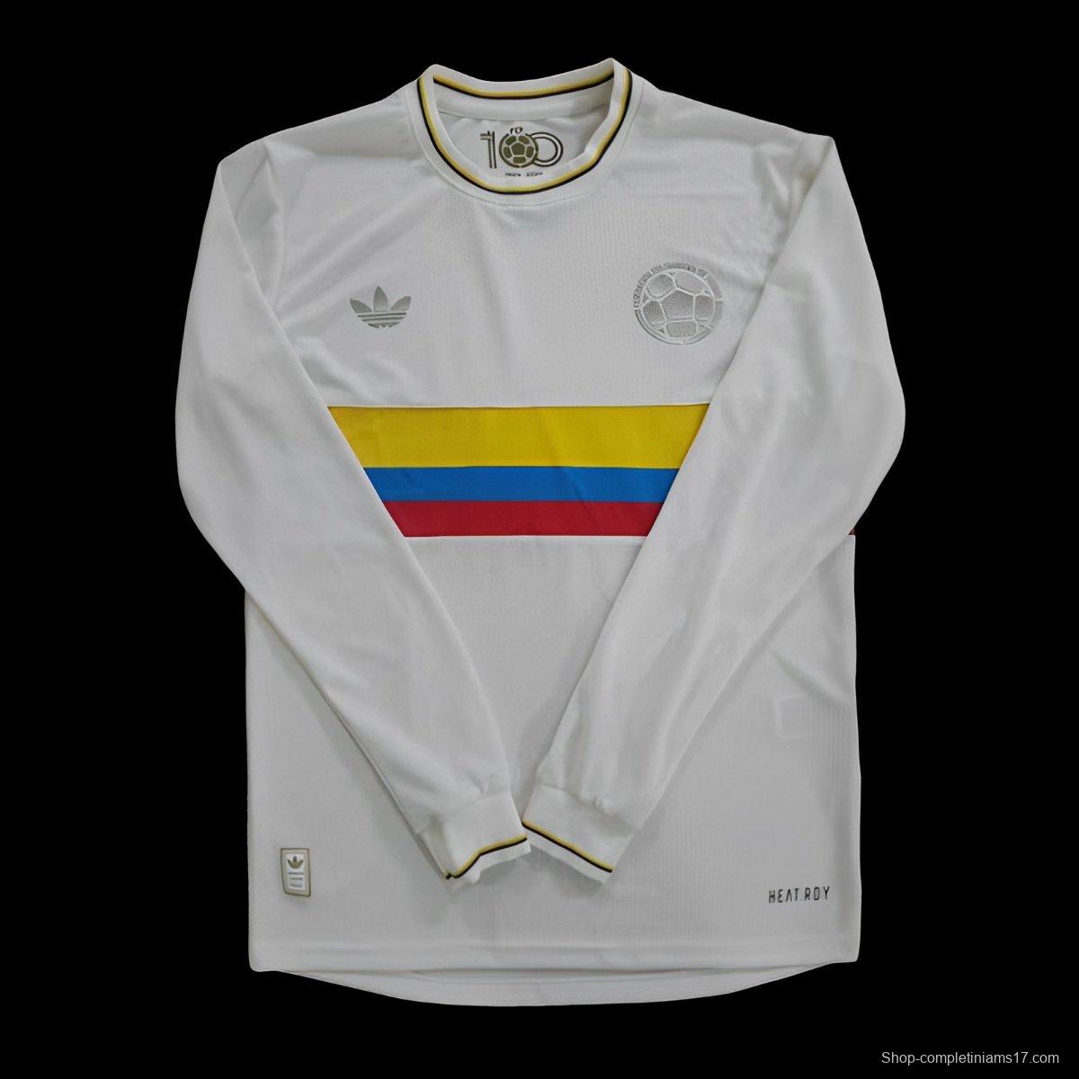 2024 Colombia White 120Th Anniversary Long Sleeve Jersey