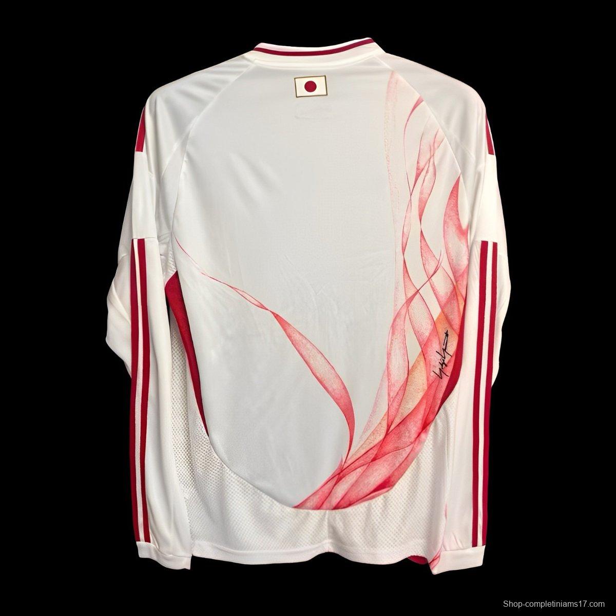 2024 Japan x Y3 Away White Long Sleeve Jersey