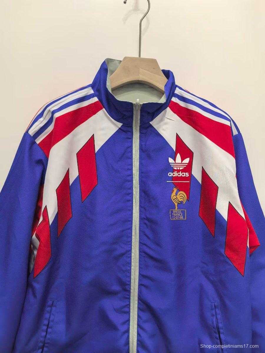 2025 France Blue/Grey Reversible Windbreaker