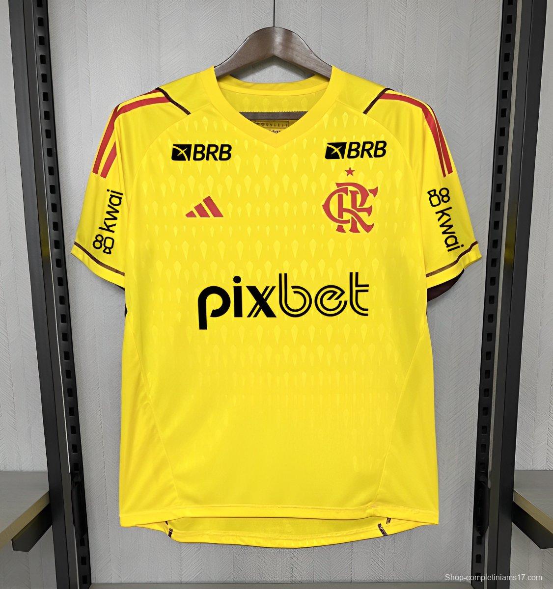 24/25 Flamengo Limited Edition Goalkeeper Yellow With All Sponsors